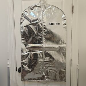 2 Ogier garment bags/suit carrier silver and white